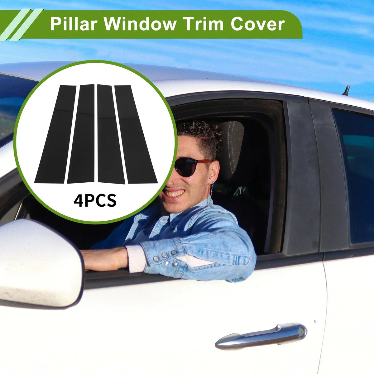 Black Pillar Window Trim - Set of 4 for Dodge Ram (2019-2023)