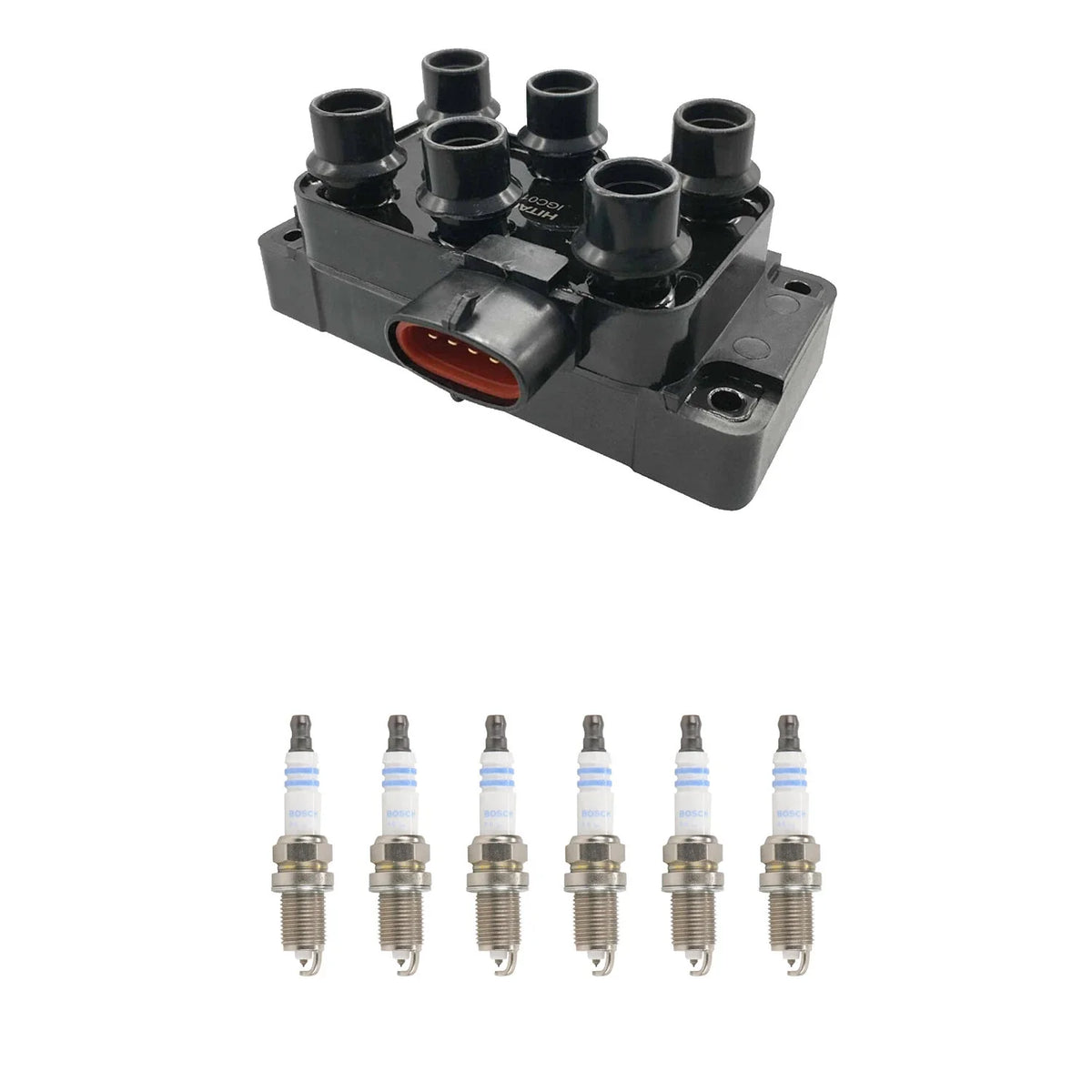 Hitachi Ignition Coil & Bosch 6 Platinum Spark Plugs Kit for Explorer (2002–2005)