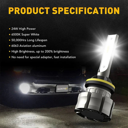 6500K LED Fog Light Bulbs - AUXITO 880 881 893 (2-Pack)