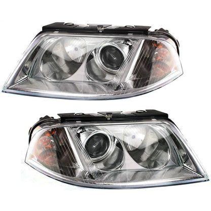 Headlight Set of 2 for Volkswagen Passat (2001–2005) Halogen Bulb