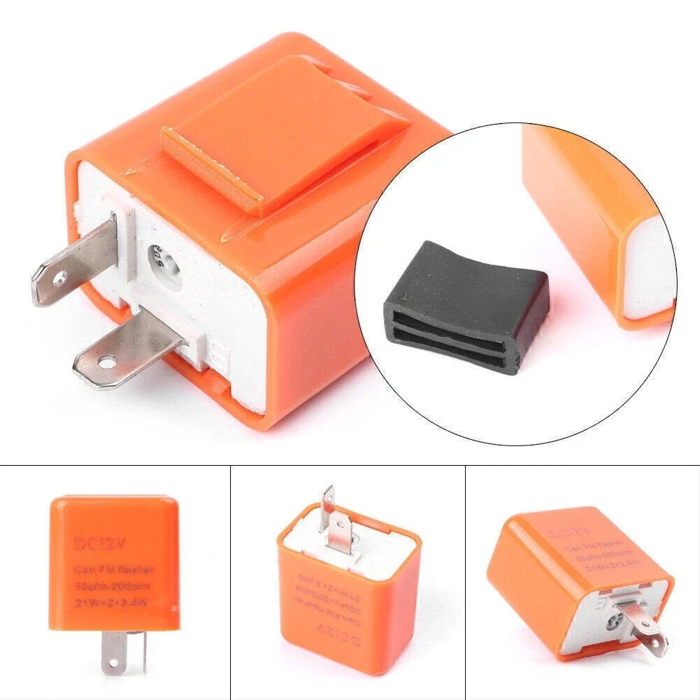 2X Universal 12V Flasher Relay for LED Turn Signal Lights