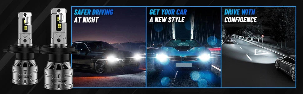 2X 9004 LED Headlight Bulbs - 60W, 13000LM, 6500K for High-Low Beam