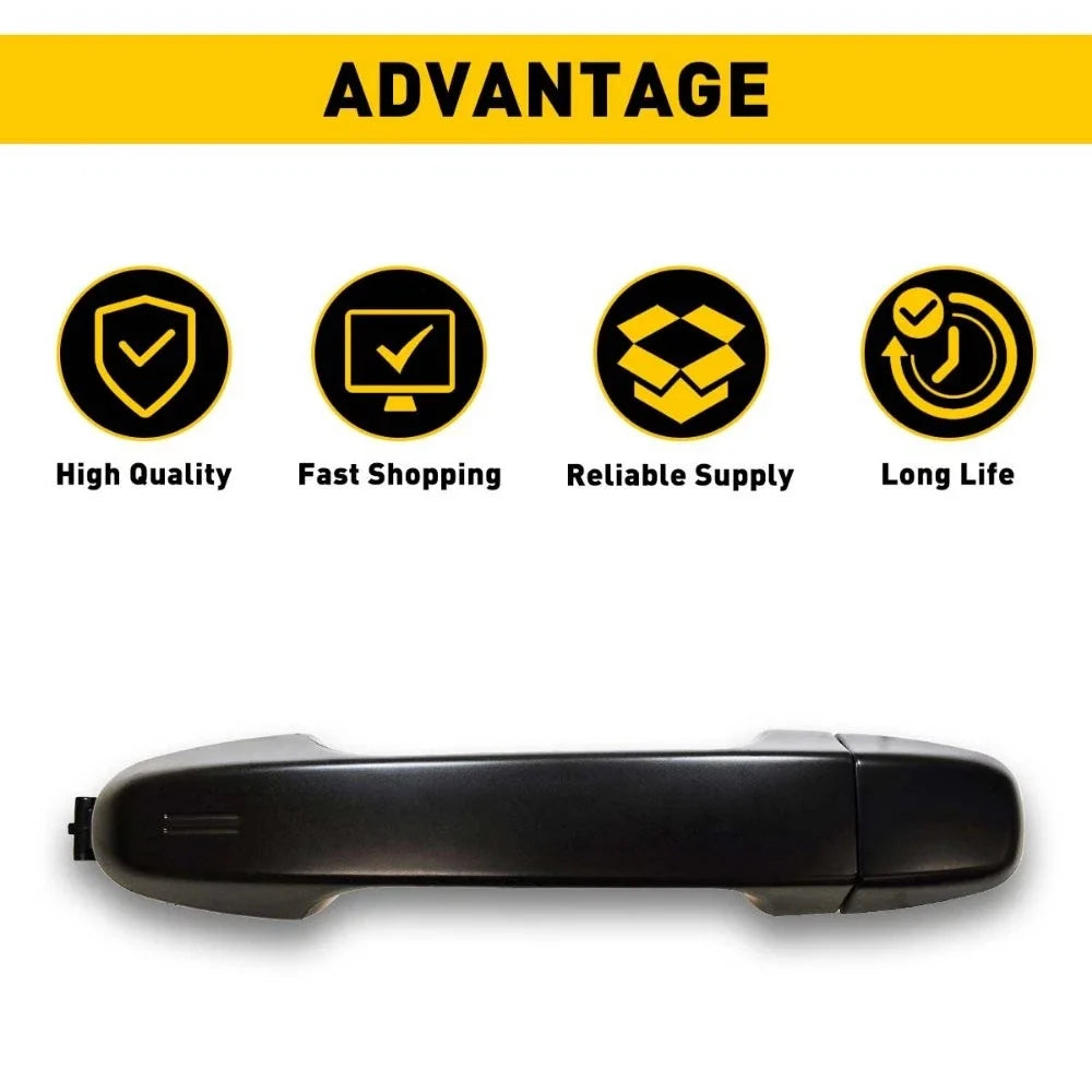 Black Rear Outside Door Handle Set for 2018–2023 Toyota Camry