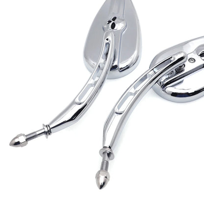 Chrome Skull Side Mirrors for Harley Softail Models (2014-2023)
