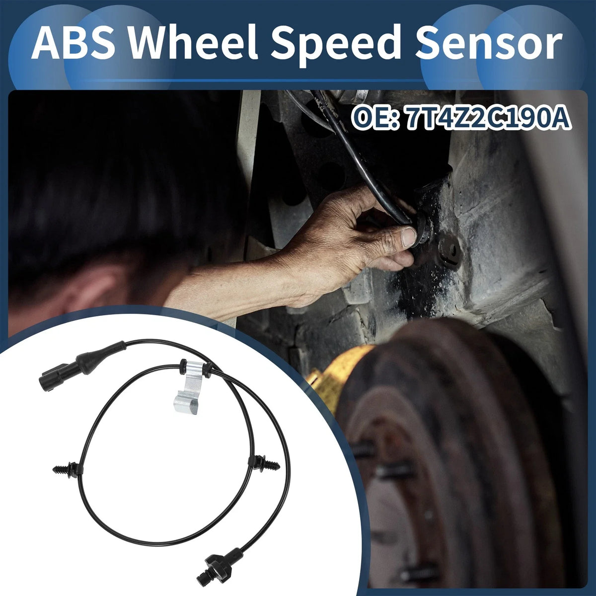 ABS Wheel Speed Sensor No. 7T4Z2C190A for Ford Edge (2007–2014) FWD Rear Right