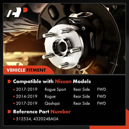 Rear Bearing and Hub Assembly for Nissan Rogue 2014-2020