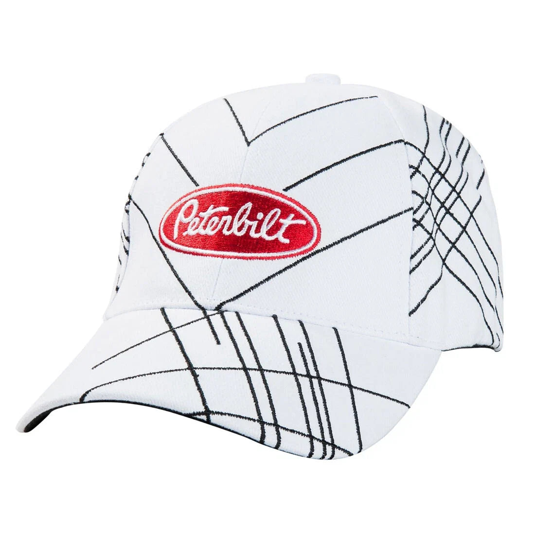 Peterbilt Trucks Fitted Hat LG/XL White Black Red Cap