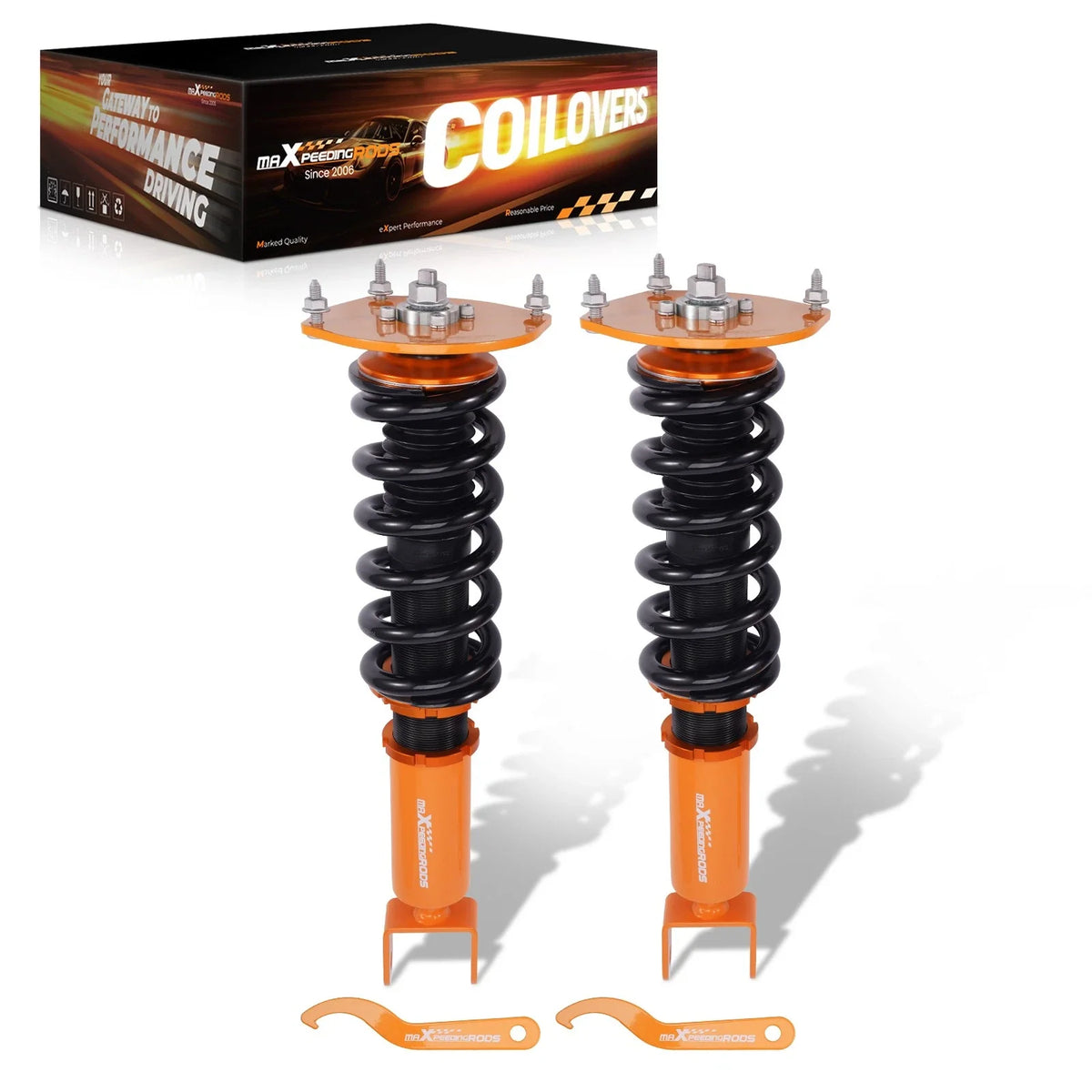 Pair of Air Spring to Coil Spring Converters for Lincoln Mark VIII 1993-1998