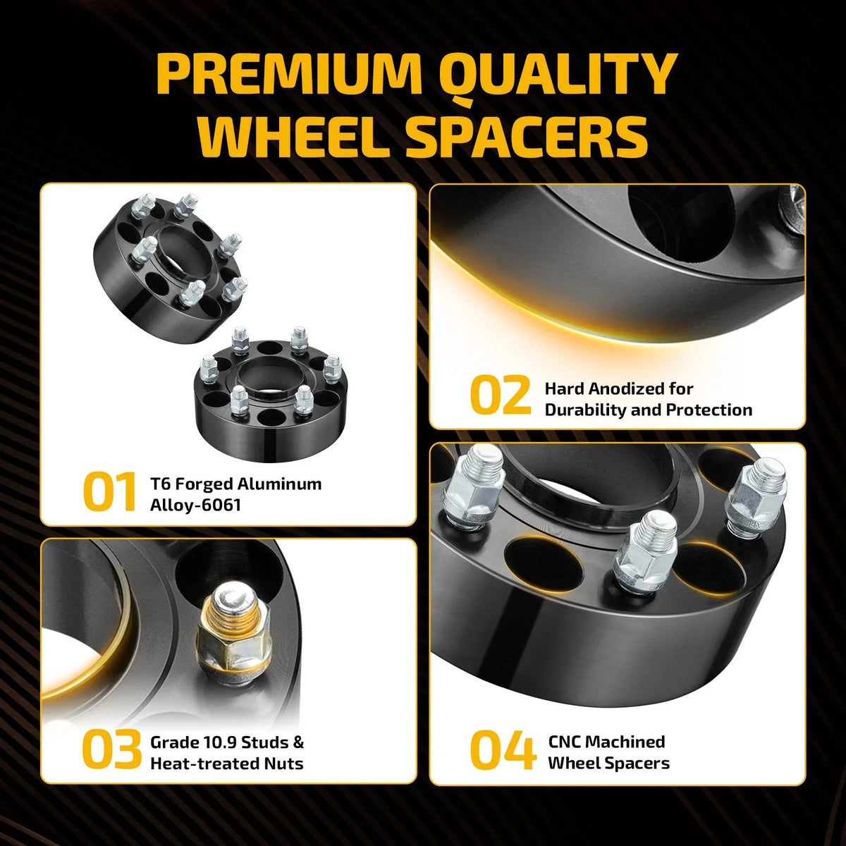 Set of 4 Hub Centric 6x5.5 Wheel Spacers for Ram 1500 (2019–2022)