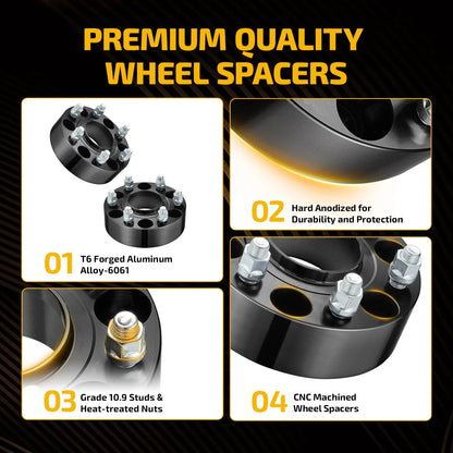 Set of 4 Hub Centric 6x5.5 Wheel Spacers for Ram 1500 (2019–2022)