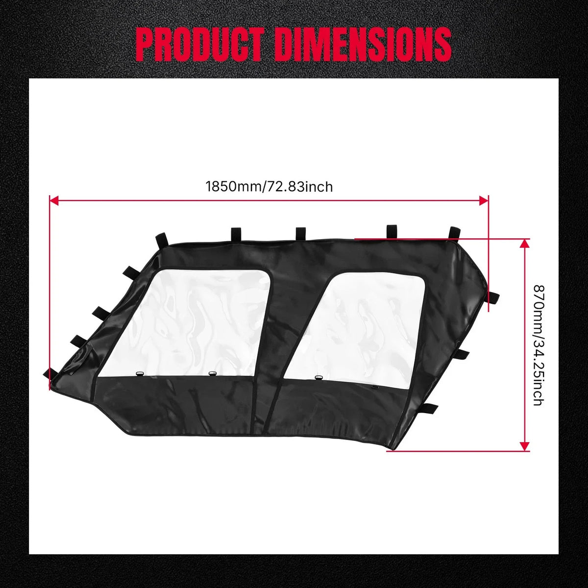 PVC Cab Enclosure Clear Upper Windows Soft Door for Kawasaki KRT750 Teryx4 (2016–2025)