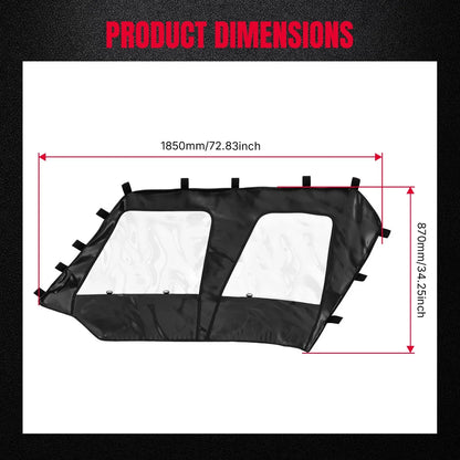 PVC Cab Enclosure Clear Upper Windows Soft Door for Kawasaki KRT750 Teryx4 (2016–2025)