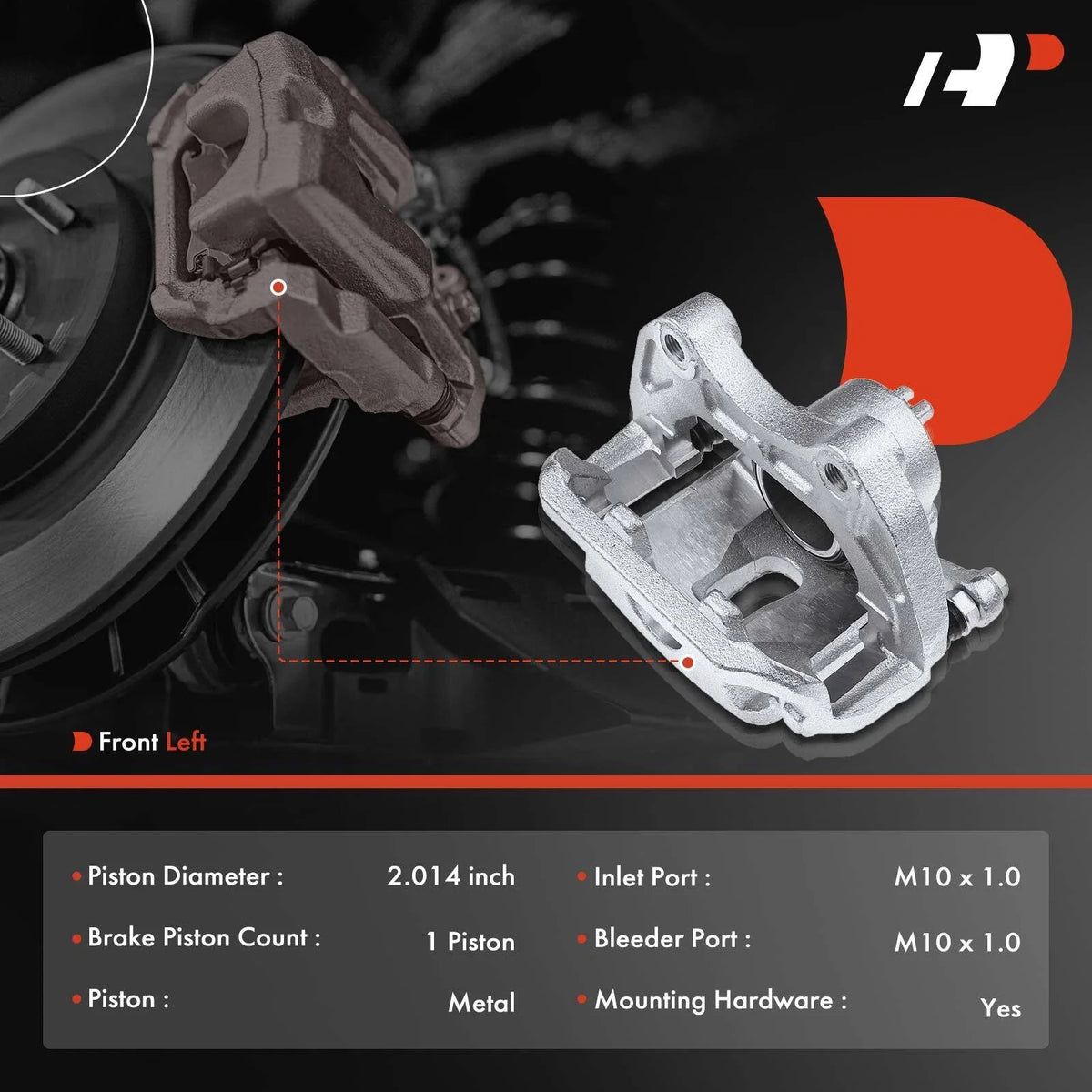 Disc Brake Caliper with Bracket - Front Left for Nissan Maxima (2003-2008)