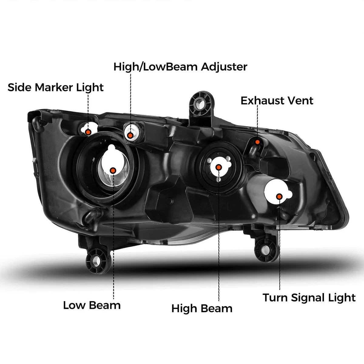 Left Driver Headlight for Dodge Grand Caravan (2011–2020) / Chrysler Town & Country (2008–2016)