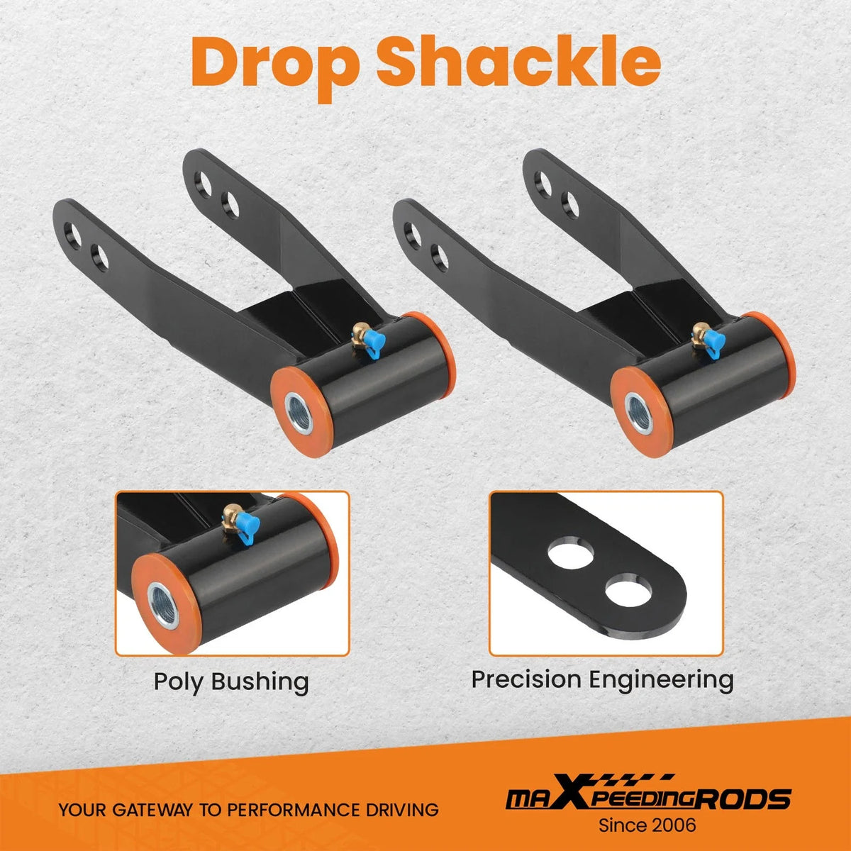 4 Inch Drop Hangers and Shackles for Chevy Silverado GMC Sierra 1500
