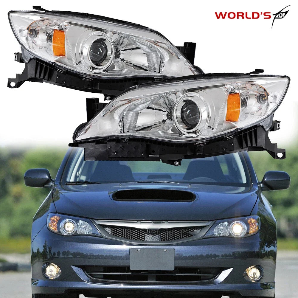 Set of Chrome Housing Headlights for Subaru Impreza (2008–2011)