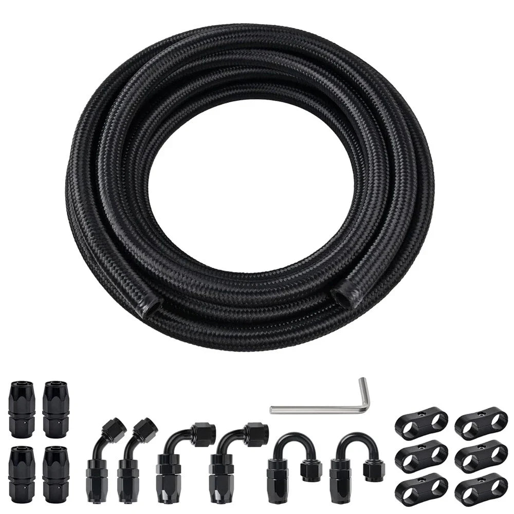 Braided Nylon Fuel Line Hose for Universal Applications (10FT)