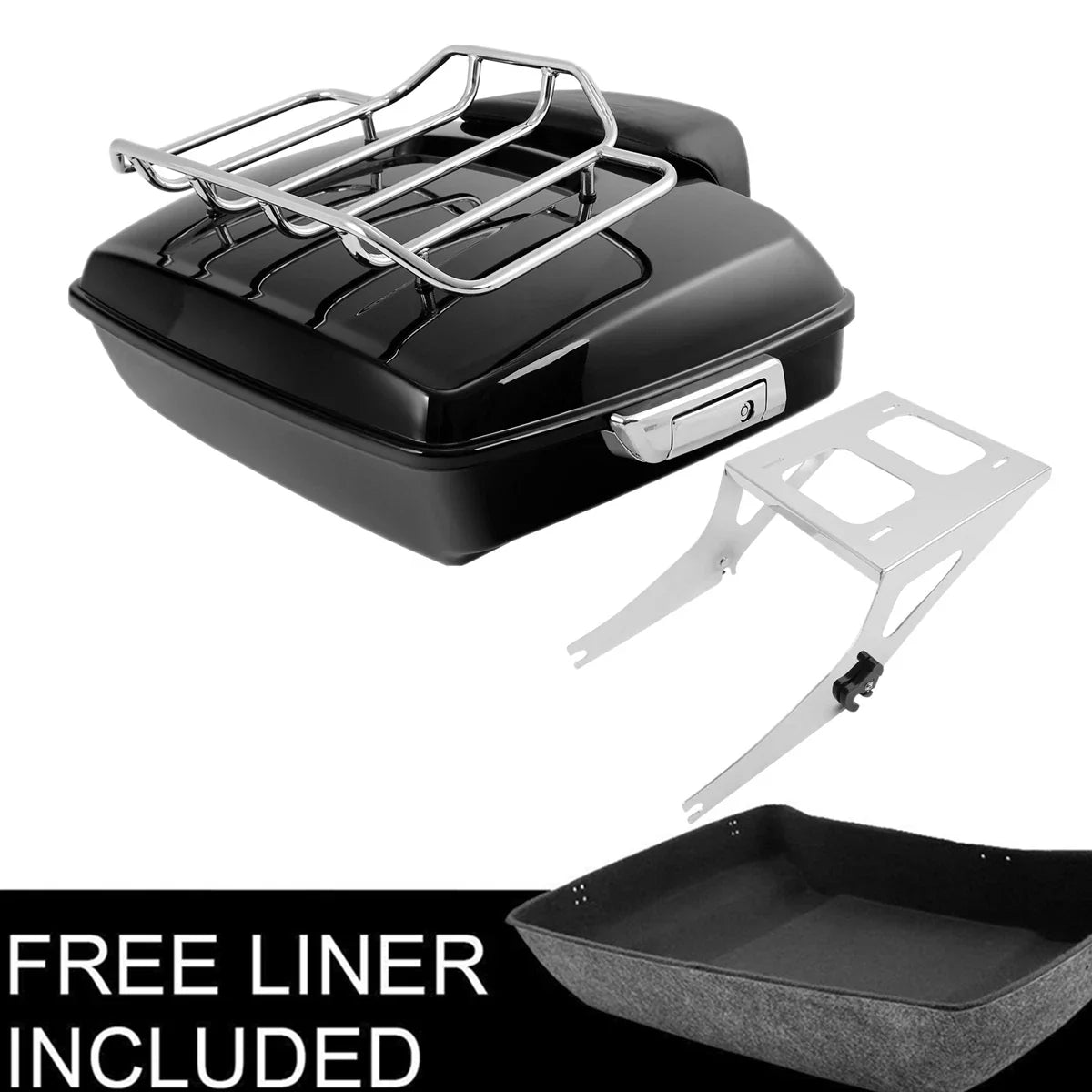 Chopped Trunk Backrest Pad Mount Rack for Harley 2008-2016 Fat Boy FLST