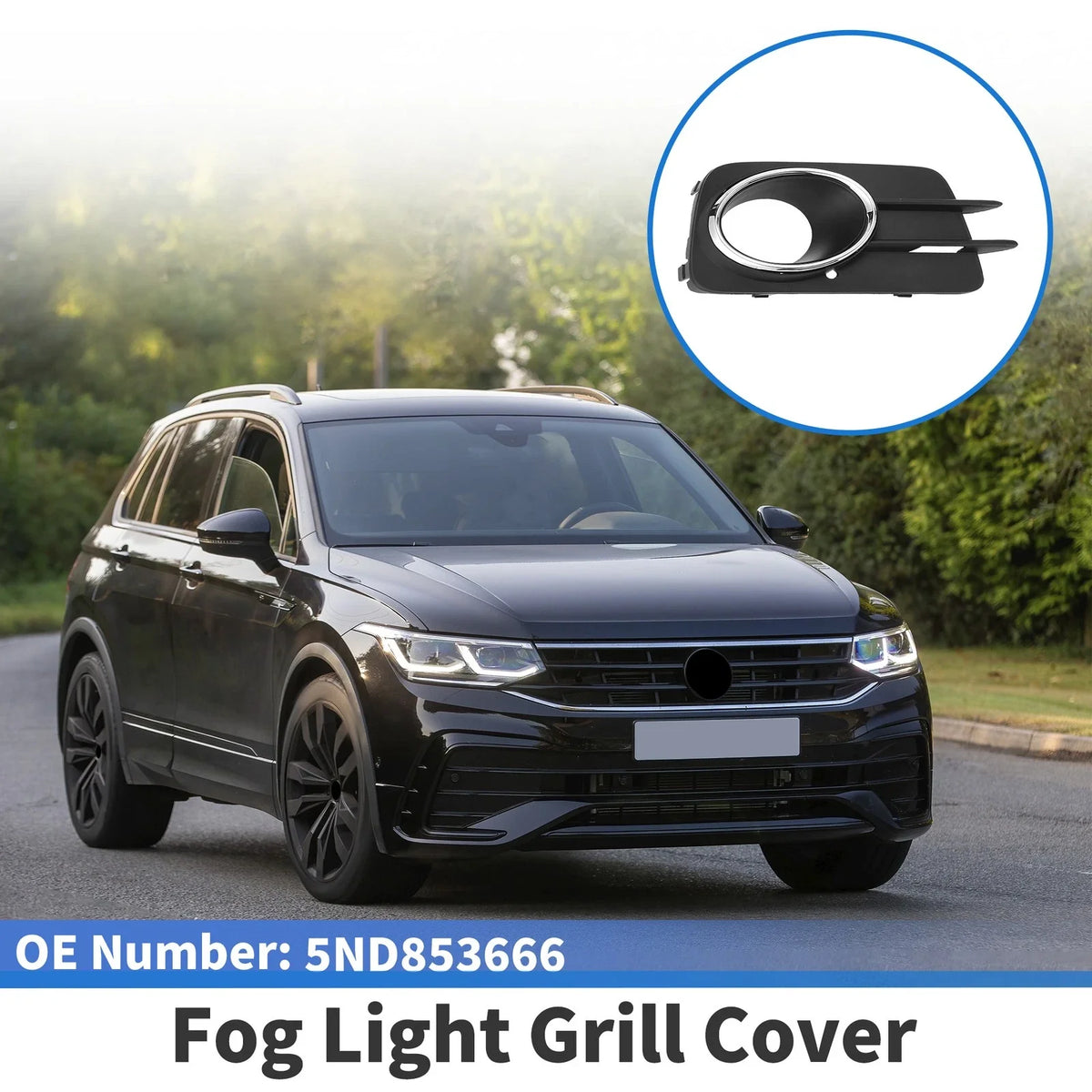 1 Pc Fog Light Grill for Volkswagen Tiguan (2010–2012) No. 5ND853666