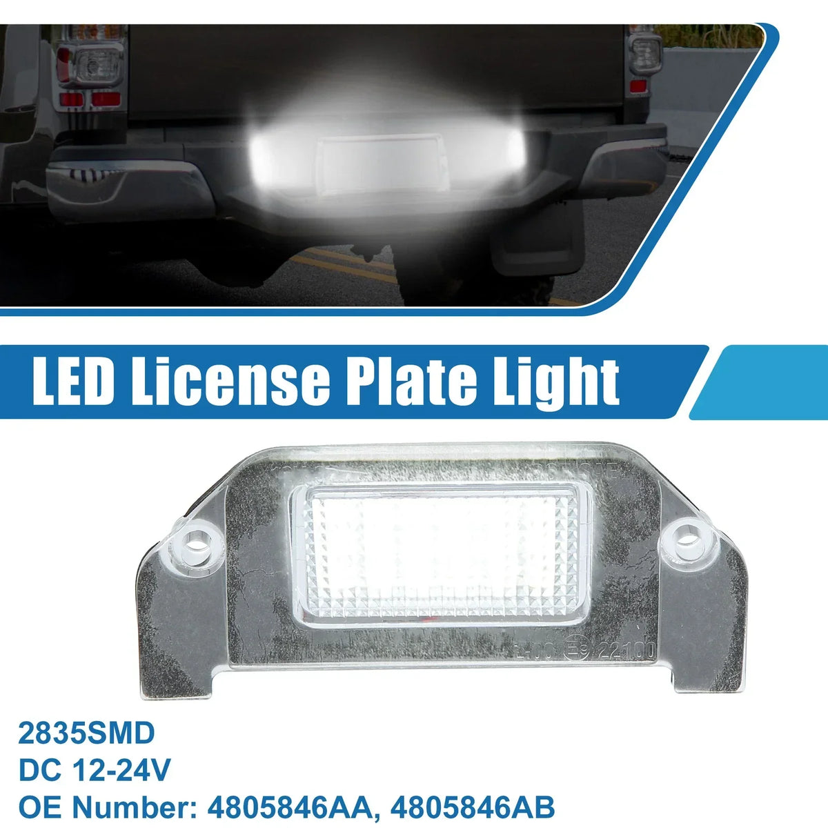 License Plate Light Assembly in White LED for Dodge Dart (2013-2016)