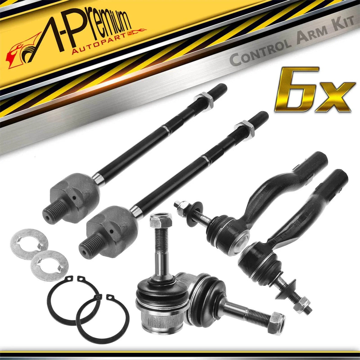 6X Front Ball Joint & Tie Rod End for Ford Crown Victoria (1992–2011)