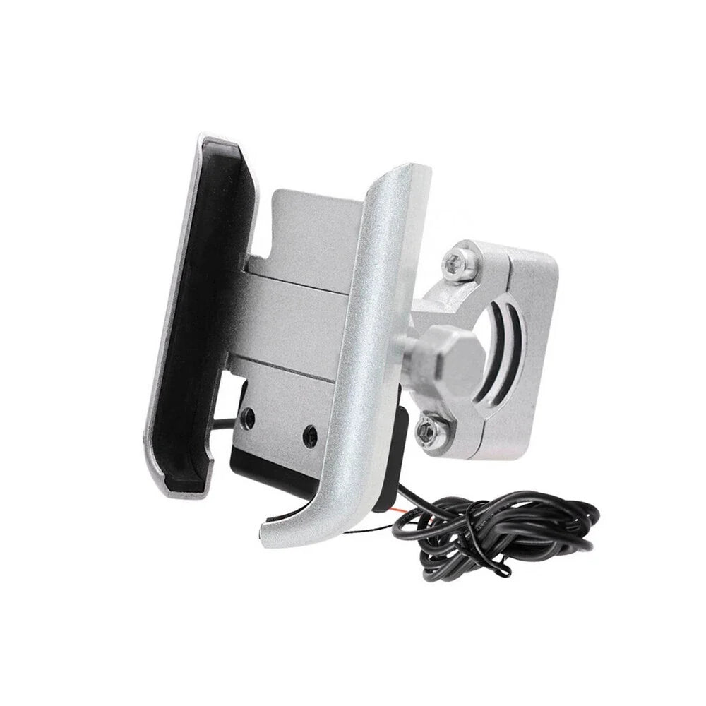 Handlebar Mirror Base Mount for Motorcycles - USB Charging Capability