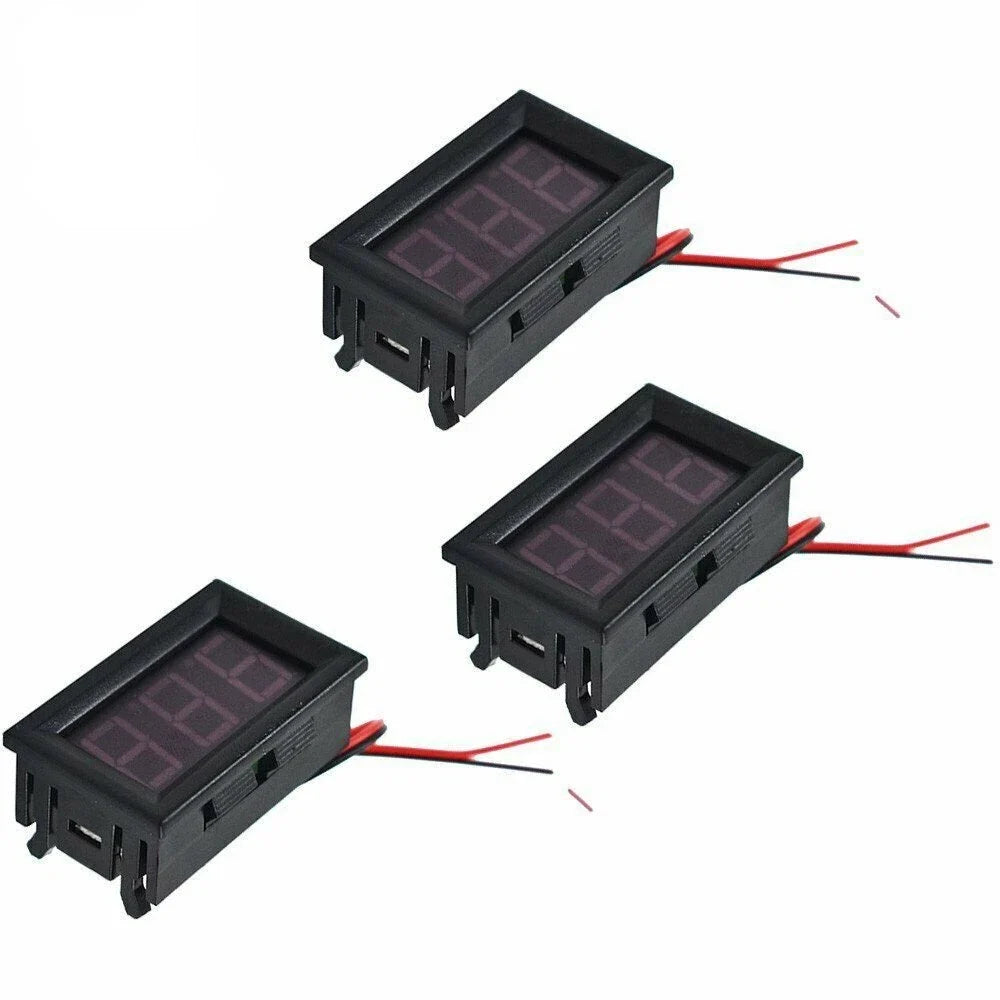 Motorcycle Voltage Meter - 3X Blue LED Digital Display (DC 4.5-30V)