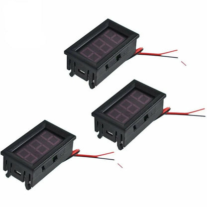 Motorcycle Voltage Meter - 3X Blue LED Digital Display (DC 4.5-30V)