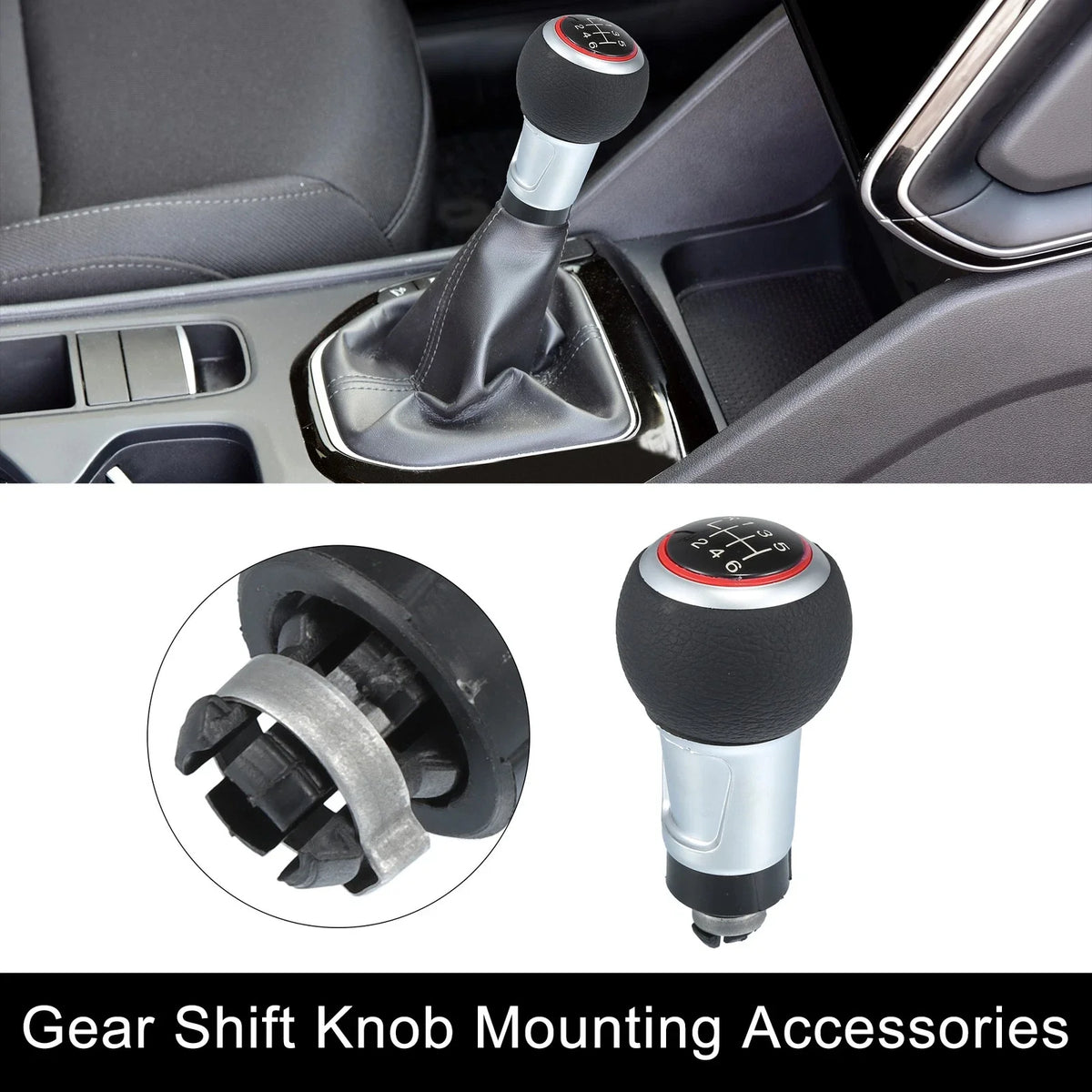 6 Speed Gear Shift Knob for Audi A4 S4 B8 8K (2008–2016) Black Red