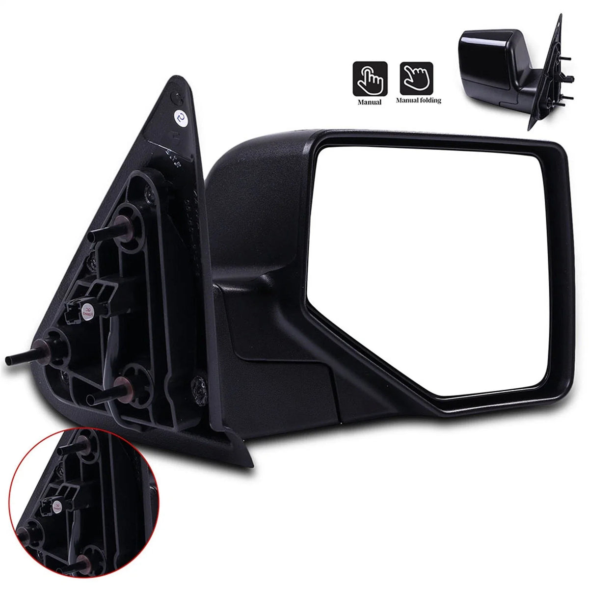 Right Side View Manual Textured Mirror for Ford Ranger (2006–2011)