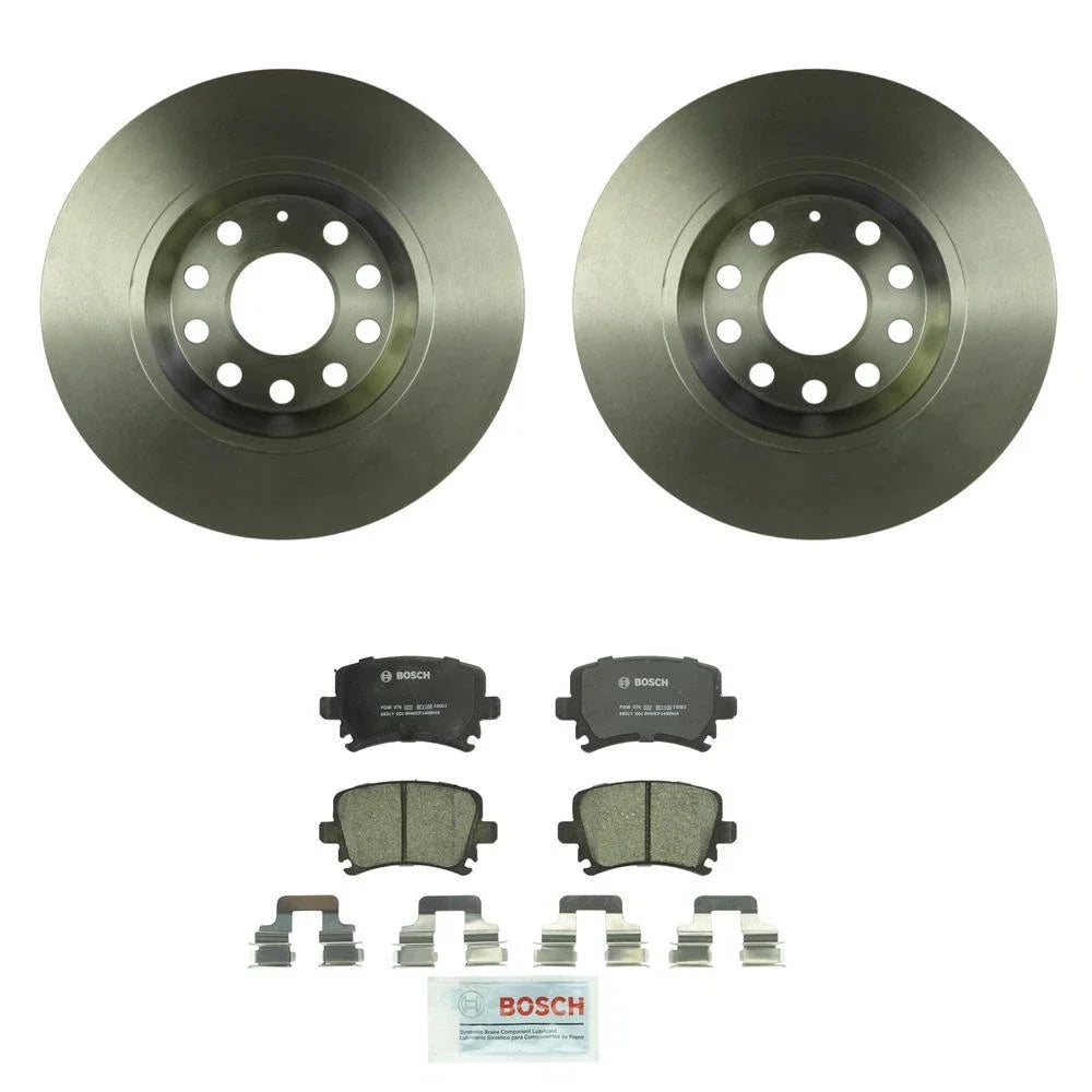 Bosch 286mm Rear Solid Rotors & Ceramic Brake Pads Kit for Audi VW L4