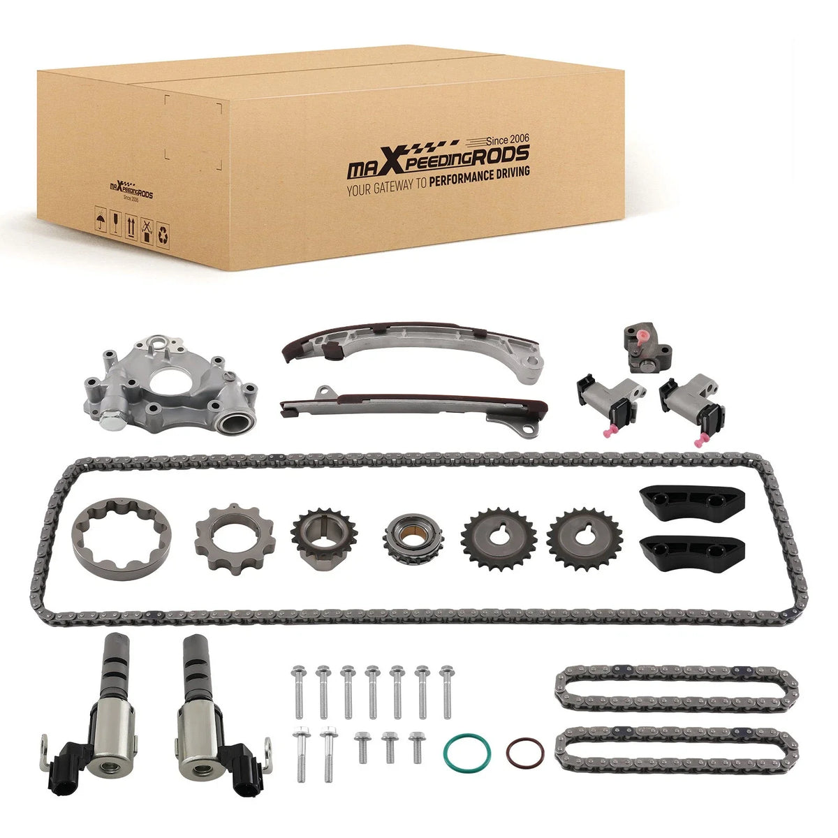 Timing Chain Kit with VVT Solenoids for Toyota 4Runner Tacoma (2003–2015)