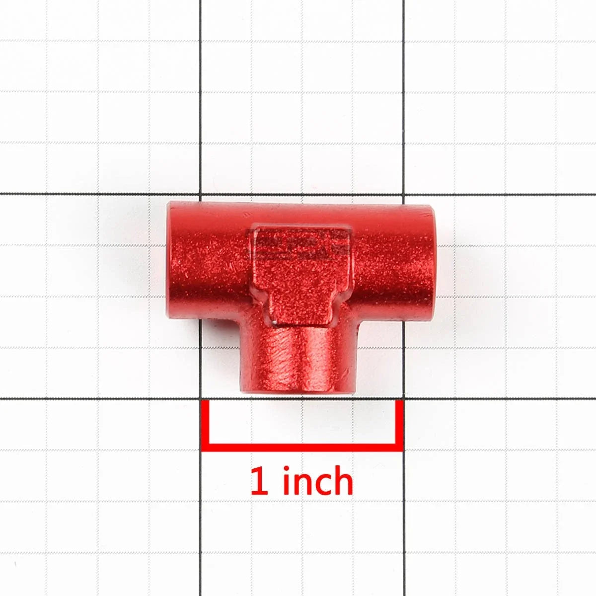 1/8" NPT Aluminum Tee Fitting Adapter for Universal Applications (Red Anodized)