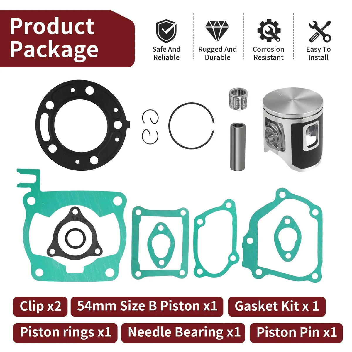 Piston Kit with Gaskets for Honda CR 125R 1992-1999