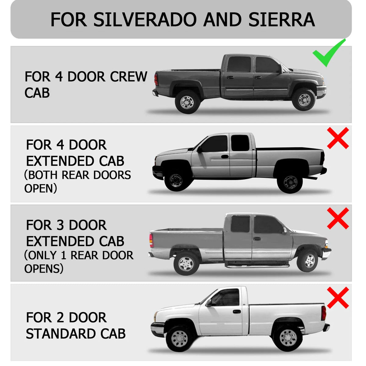 1999-2007 Silverado Sierra 1500 Outer Inner Rocker Panels & Cab Corners