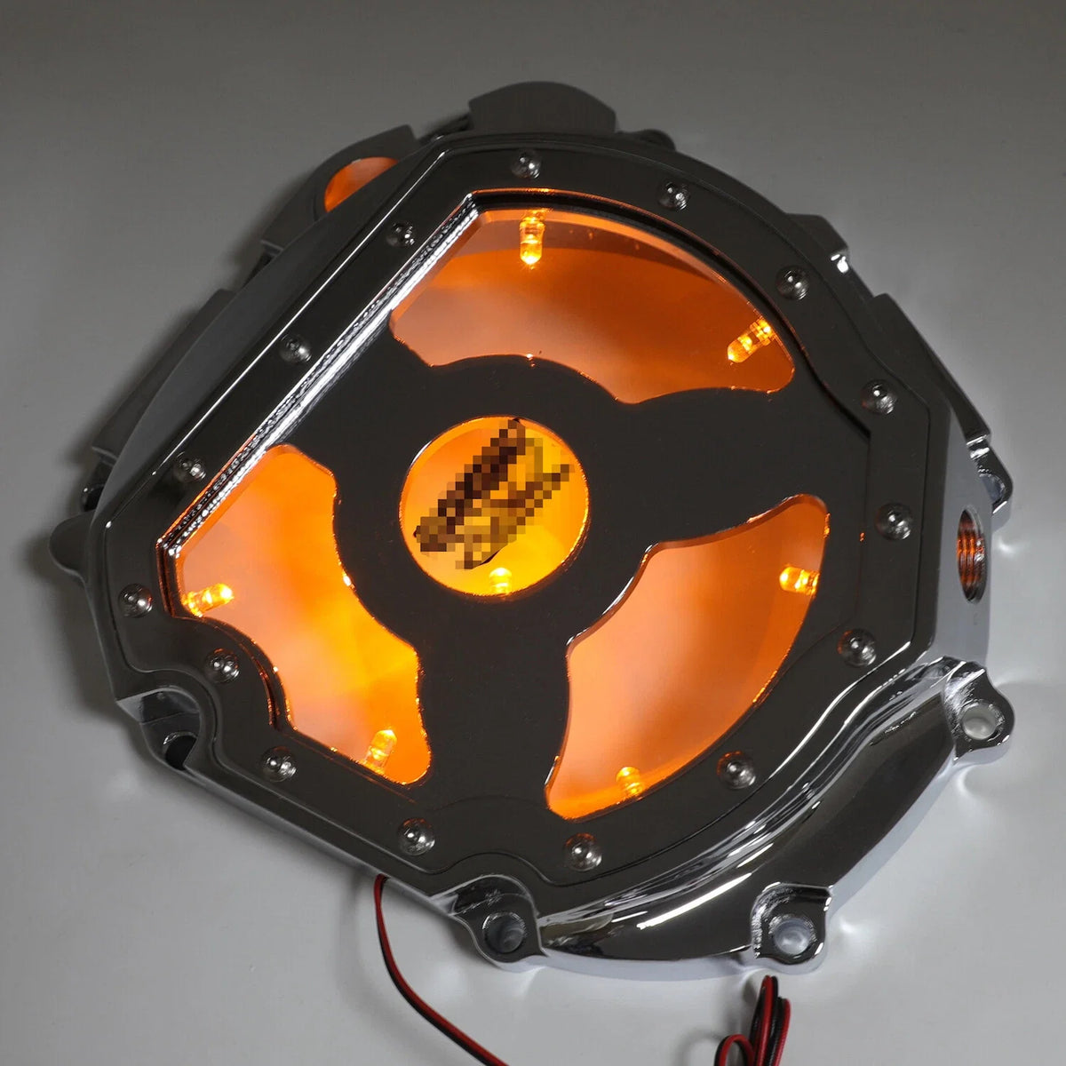Engine Clutch Cover in Yellow LED Chrome for Suzuki GSXR 600 750 1000 2001-2005