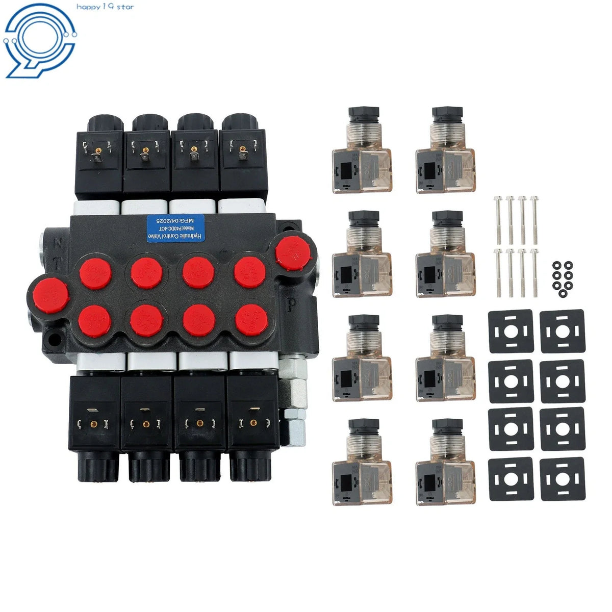 Hydraulic Control Valve 4 Spool for 12V DC Systems (13GPM)