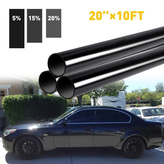 Uncut Roll Window Tint Film 20" x 10' for Car Home (VLT Super Dark)