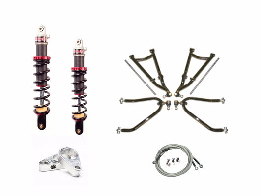 Set of 2 Lonestar Racing +2" A-Arms & Elka Stage 1 Front Shocks for Honda TRX 400EX/400X (2000–2009)