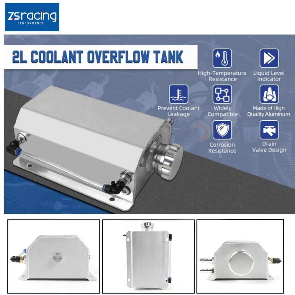 Aluminum Coolant Overflow Tank 2L for Radiators