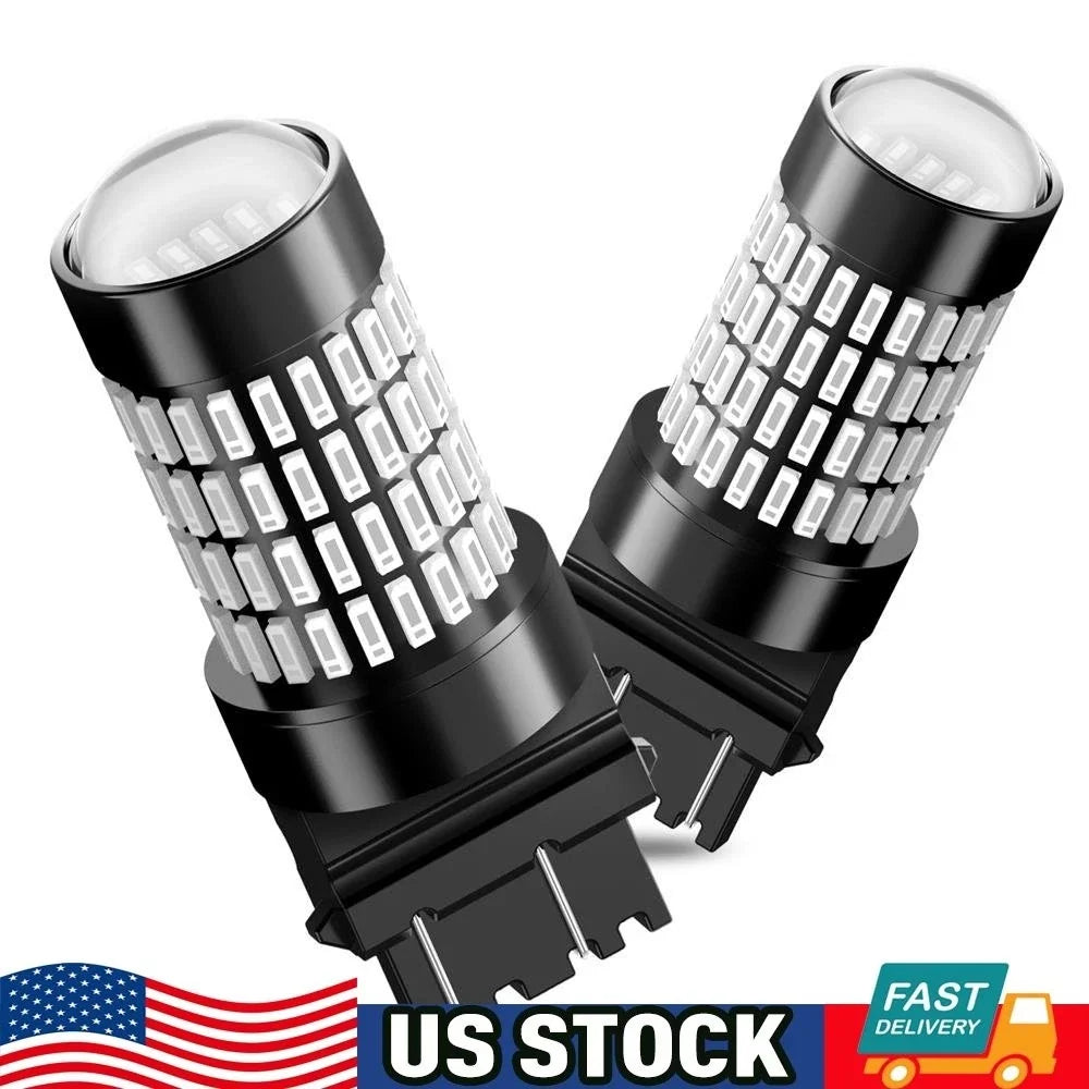 Set of 2 3156 3157 LED Brake Tail Light Bulbs Pure Red for Chevy Silverado 1500 (1999–2013)