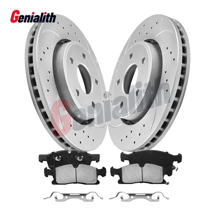 Brake Pads with 330mm Front Drilled Rotors for Grand Cherokee/Durango 2011-2020