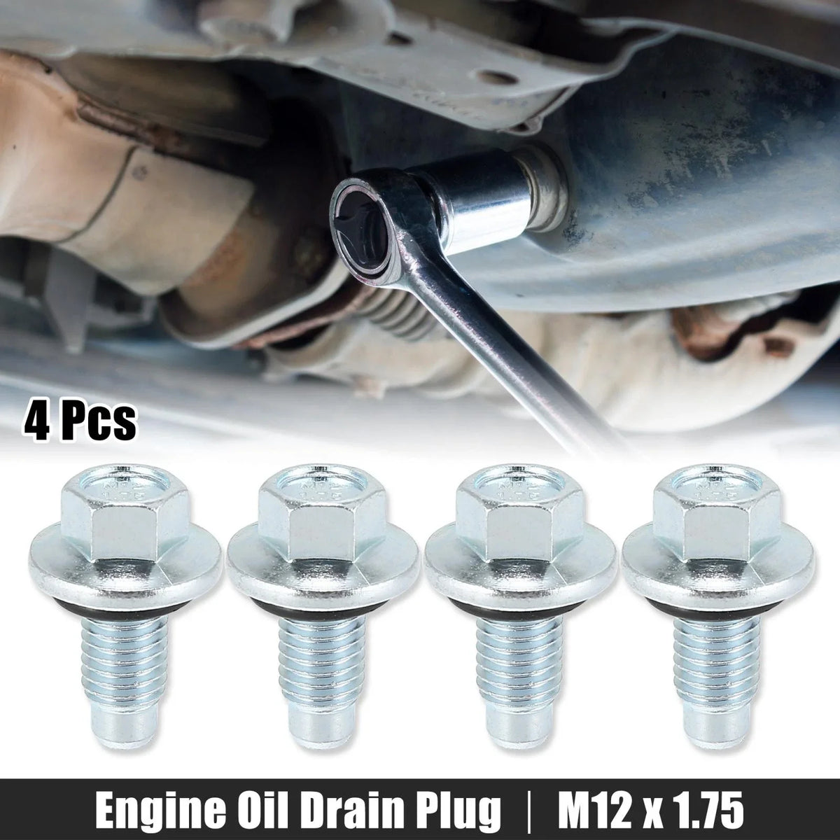Set of 4 M12 x 1.75 Engine Oil Drain Plugs for Buick 