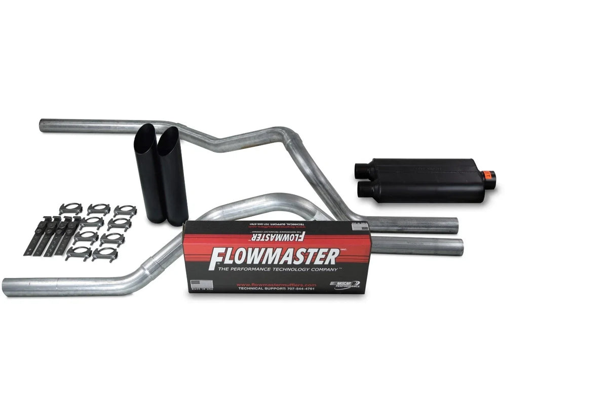 Dual Exhaust Kit for Dodge Ram 1500 (1994–2003) - 2.5" Flowmaster Black Tip