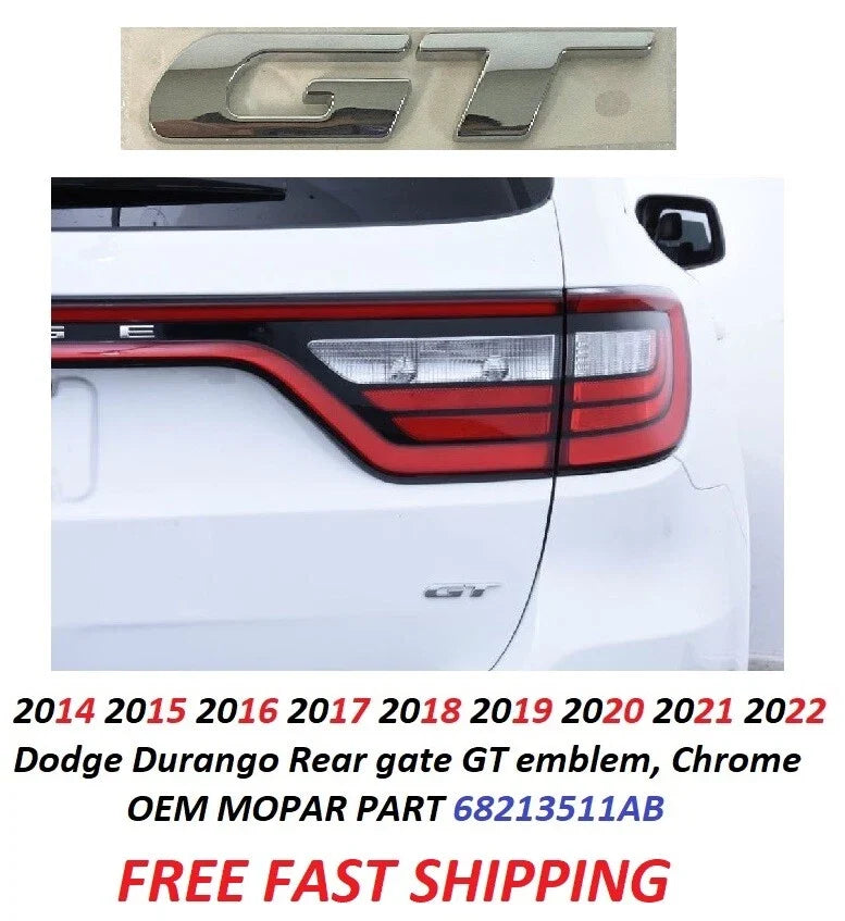 GT Nameplate Chrome Trunk Decklid for Dodge Durango (2018-2024)