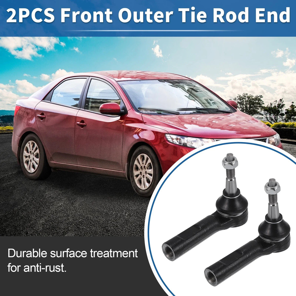 2pcs Front Outer Tie Rod End Links for Buick LaCrosse Regal Verano (No. ES800949)