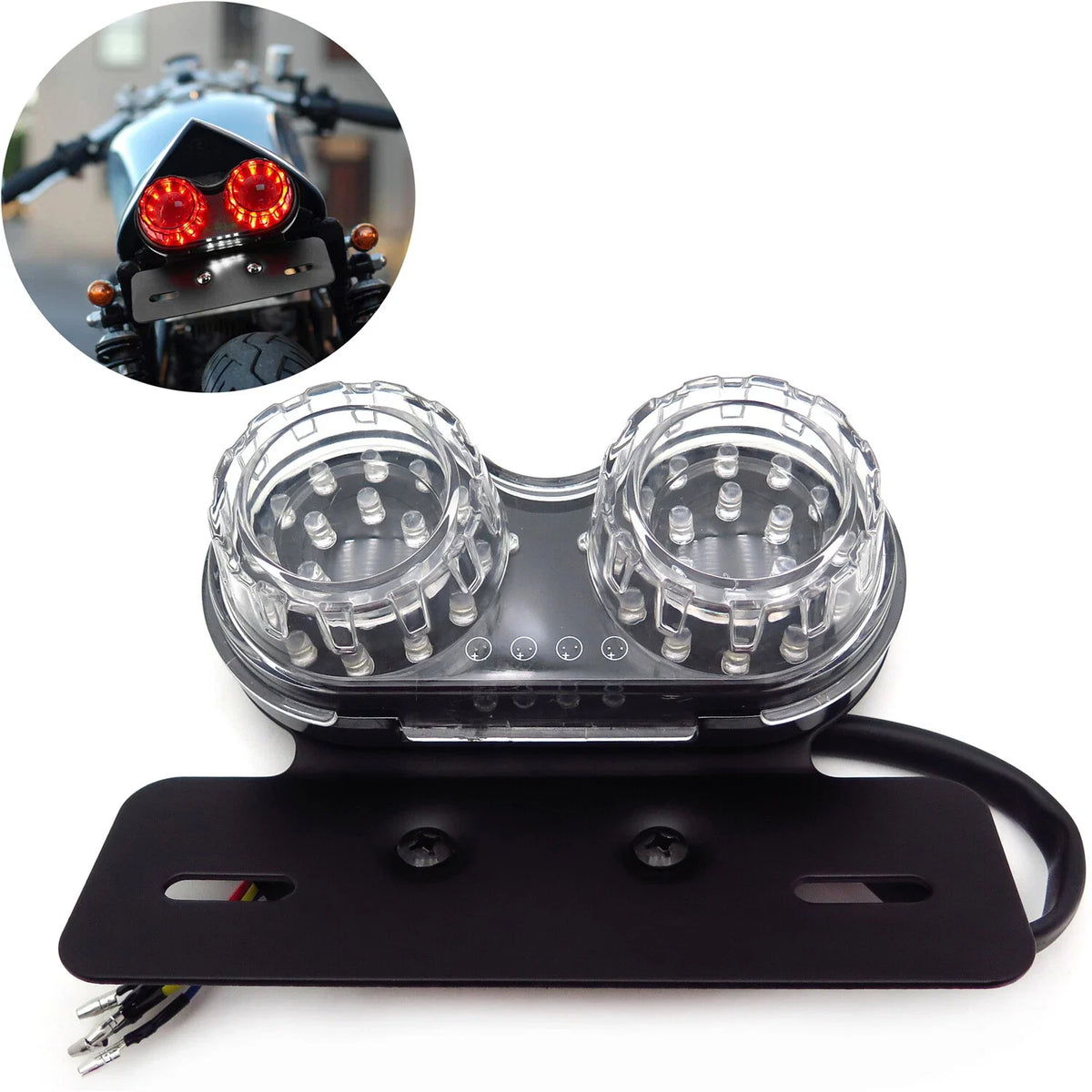 40W Dual Cat Eye LED Taillight for Universal Motorcycle