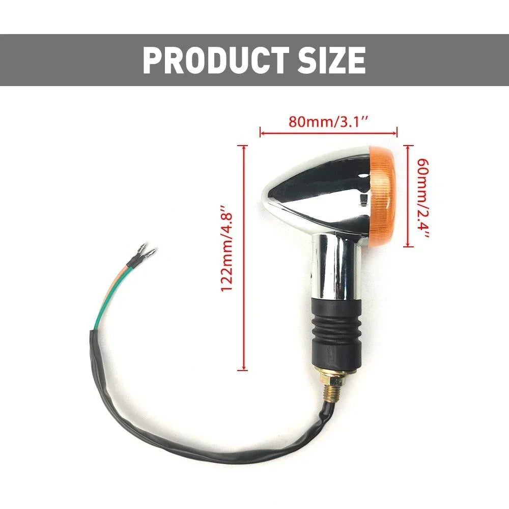 2X Chrome Motorcycle Bullet Turn Signal Light for Harley