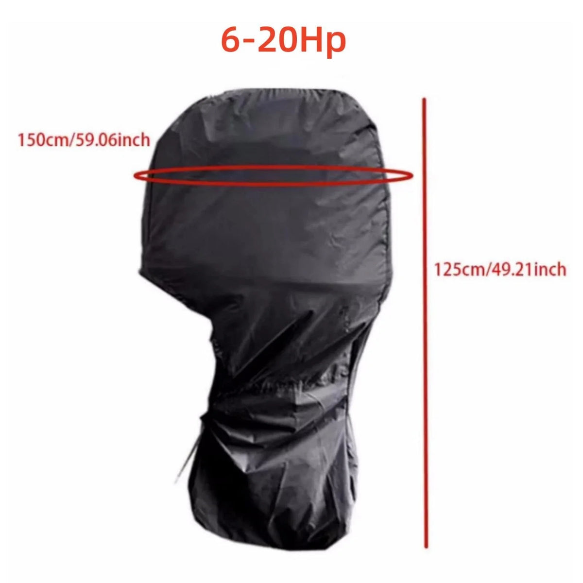 Full Coverage Waterproof Cover for 6-20 HP Outboard Motors