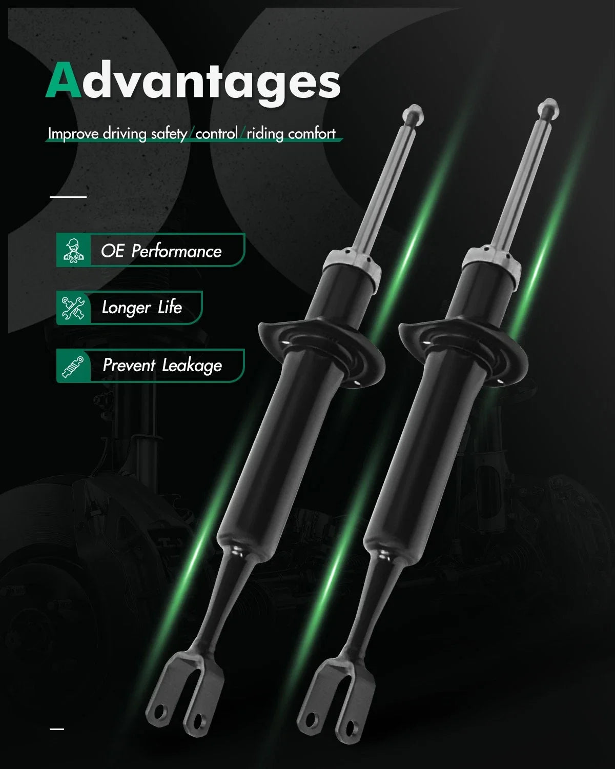 Front Shocks Struts for Audi A4 A4 Quattro (2000-2008) Left Right